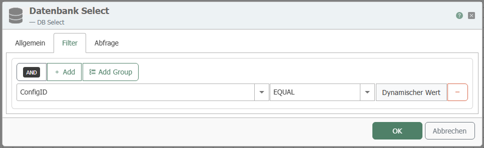 Datenbank Select Transferobjekt