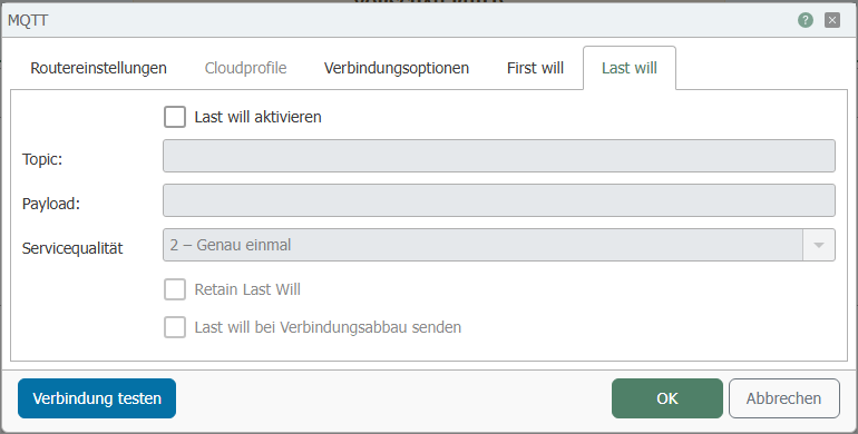 Last Will Konfiguration