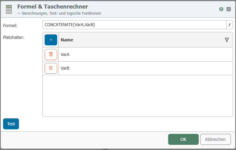Formel & Taschenrechner Transferobjekt