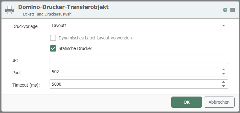 Domino Drucker Transferobjekt
