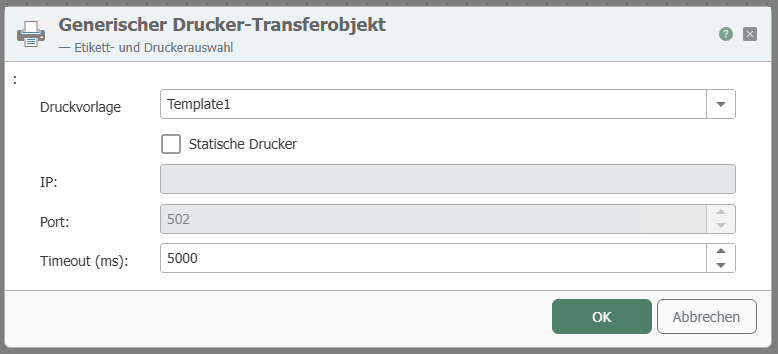Transferobjekt des generischen Druckers