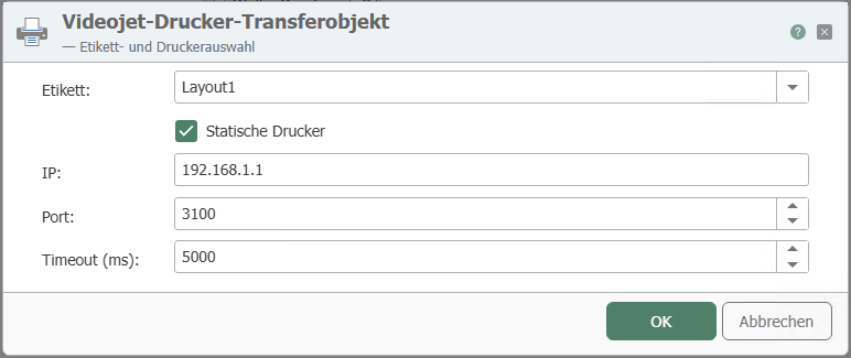 Videojet Drucker Transferobjekt