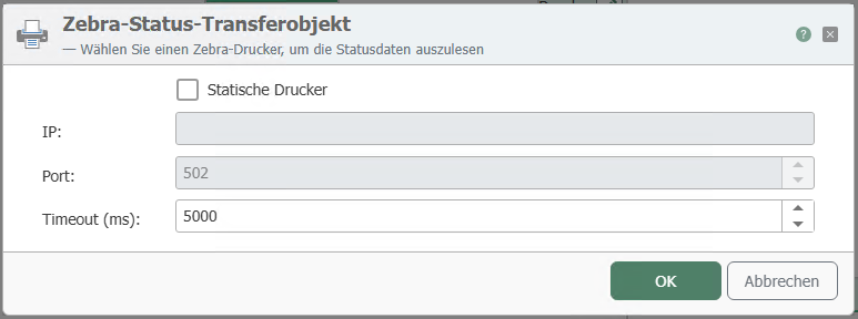 Zebra-Status-Transferobjekt