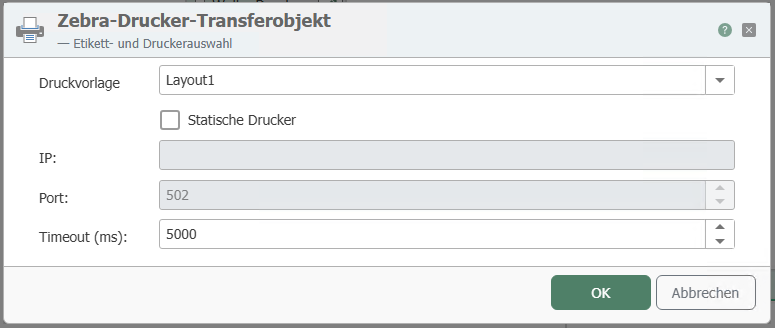 Zebra-Drucker-Transferobjekt
