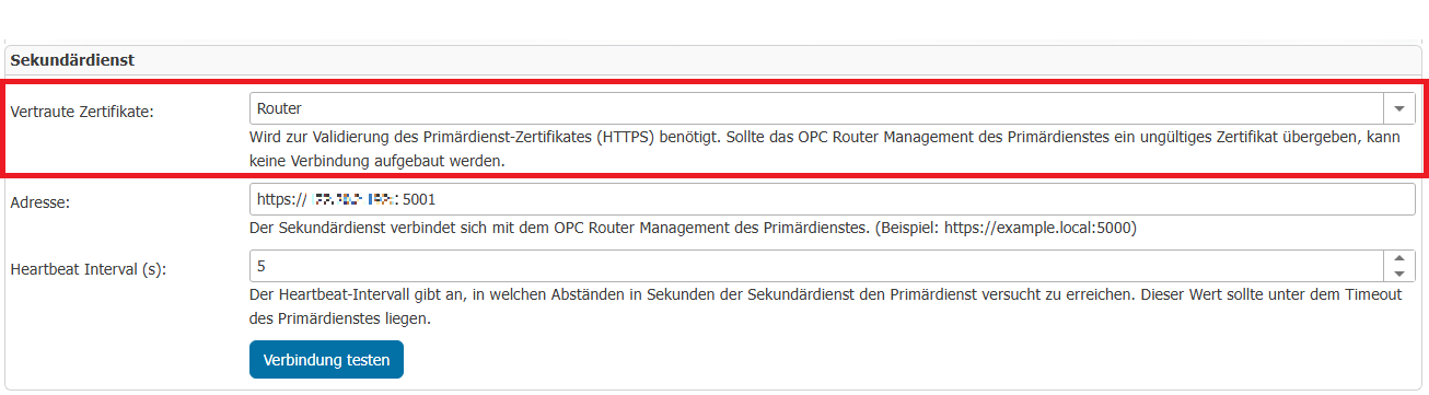 Vertraute Zertifikate auf "Router" stellen