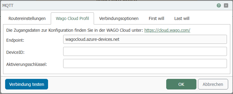 Wago Cloud Konfiguration