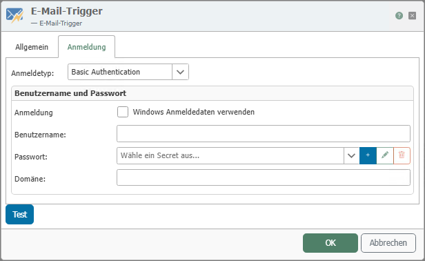 Reiter Authentication des E-Mail-Triggers
