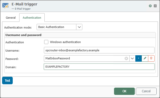 Reiter Authentication des E-Mail-Triggers