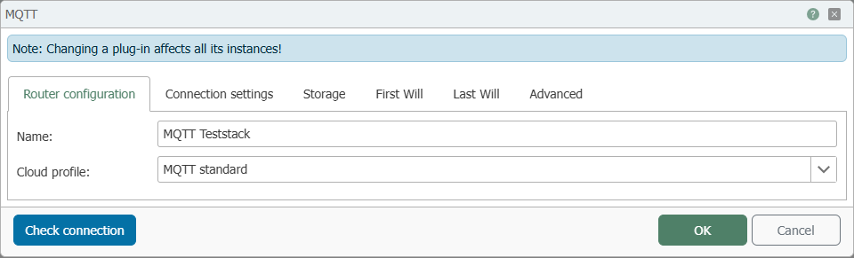 MQTT-Plug-in, Reiter Router configuration