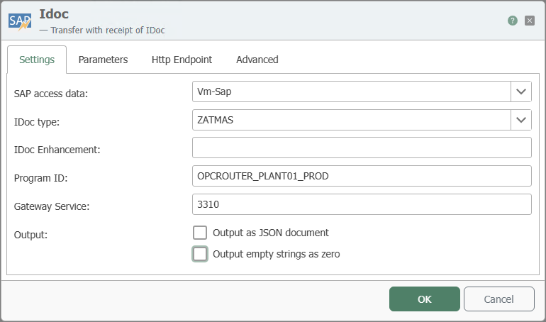 SAP-IDoc-Trigger – Einstellungen