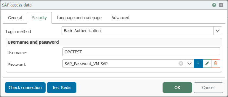 SAP®-Plug-in – Registerkarte Sicherheit