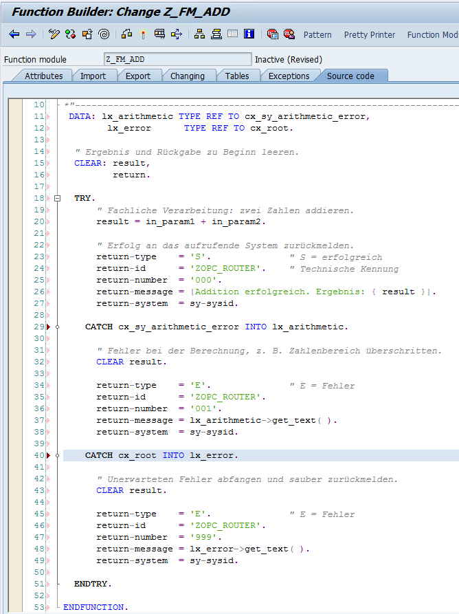 Funktionsbaustein Z_FM_ADD – Quelltext